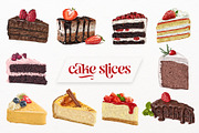 Cake slices VECTOR. 20 illustrations, a Food Illustration by Natalka Dmitrova art (Thumbnail 2 of 15)