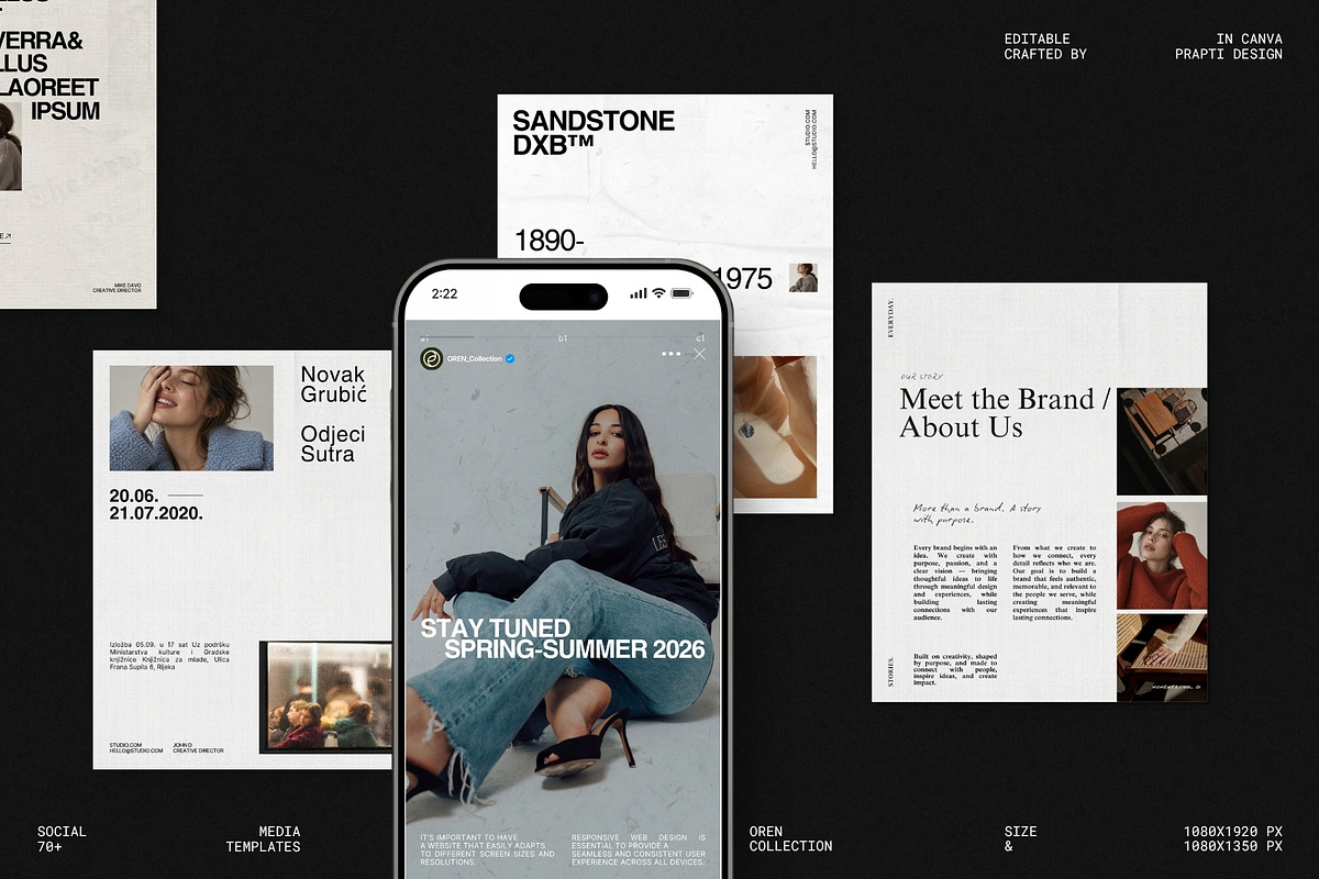OREN | Instagram Post & Story (I), a Social Media Template by Prapti Design (Photo 1 of 10)