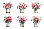 Whimsical flowers spring clipart, an Illustration by SinaCreation (Thumbnail 9 of 11)