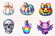 Kawaii Iridescent Halloween Clipart, an Illustration by CreationArt (Thumbnail 5 of 5)