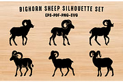 Bighorn Sheep Silhouette Black SVG, an Animal Illustration by Gfx Expert Team (Thumbnail 1 of 3)