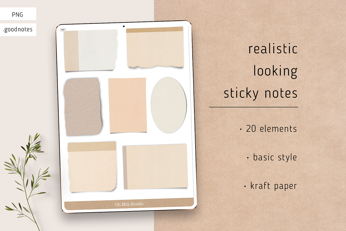 Realistic looking sticky notes, an Illustration by Oh Mia Studio (Photo 1 of 3)