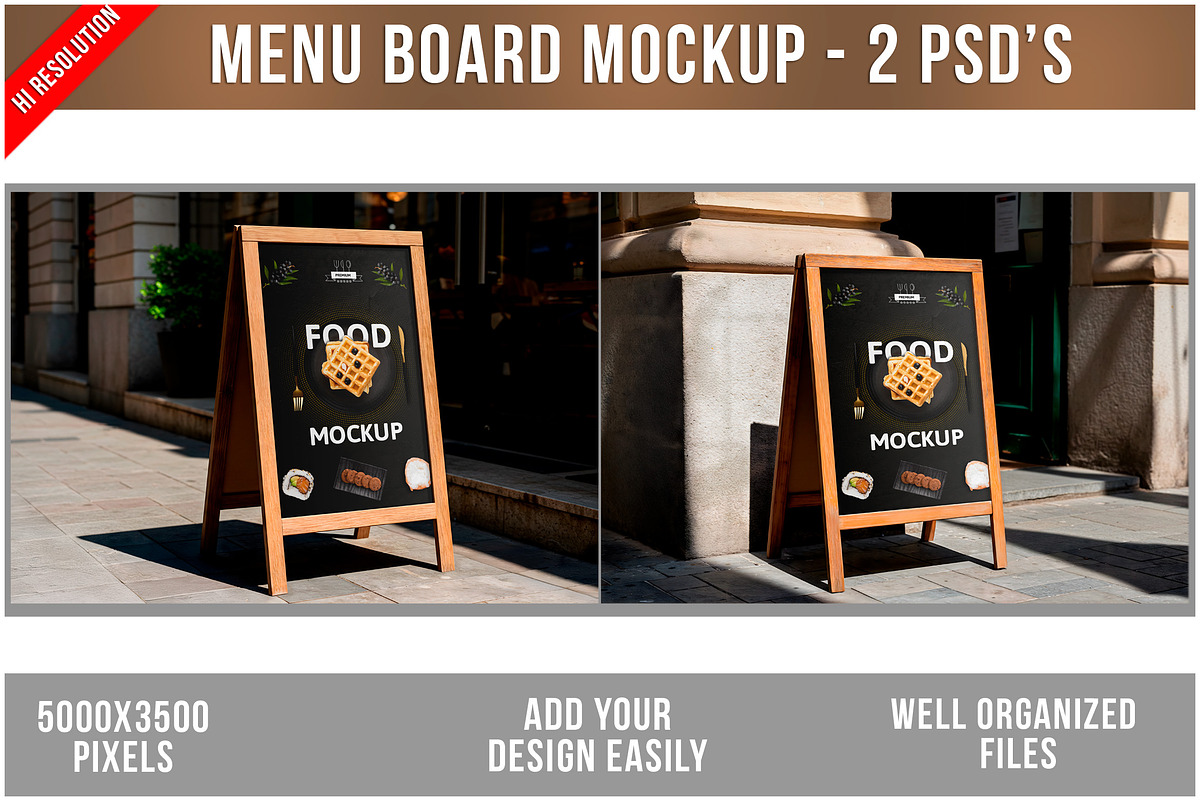 Menu Board Mockup PSD, an Advertising Mockup by Bruno's Shop (Photo 1 of 4)
