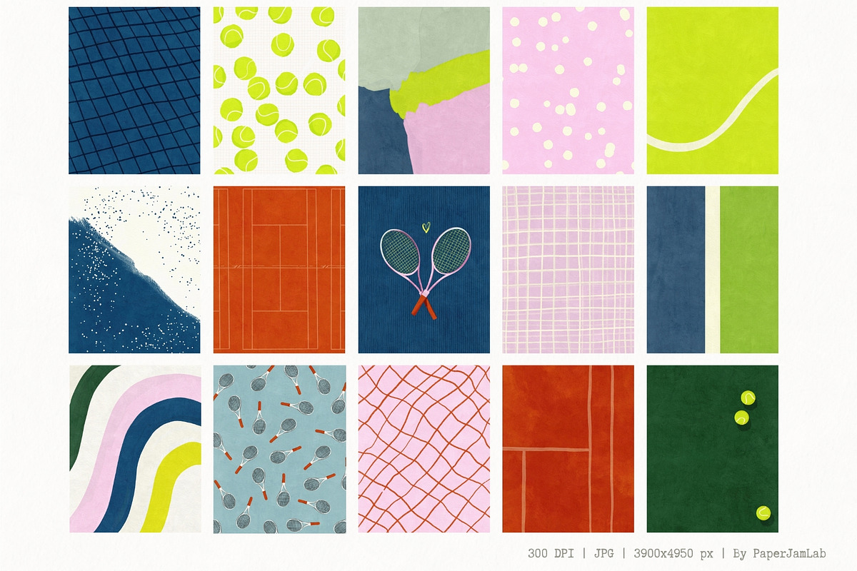 Tenniscore: 50 Whimsical Backgrounds, a Background Graphic by PaperJamLab (Photo 4 of 17)