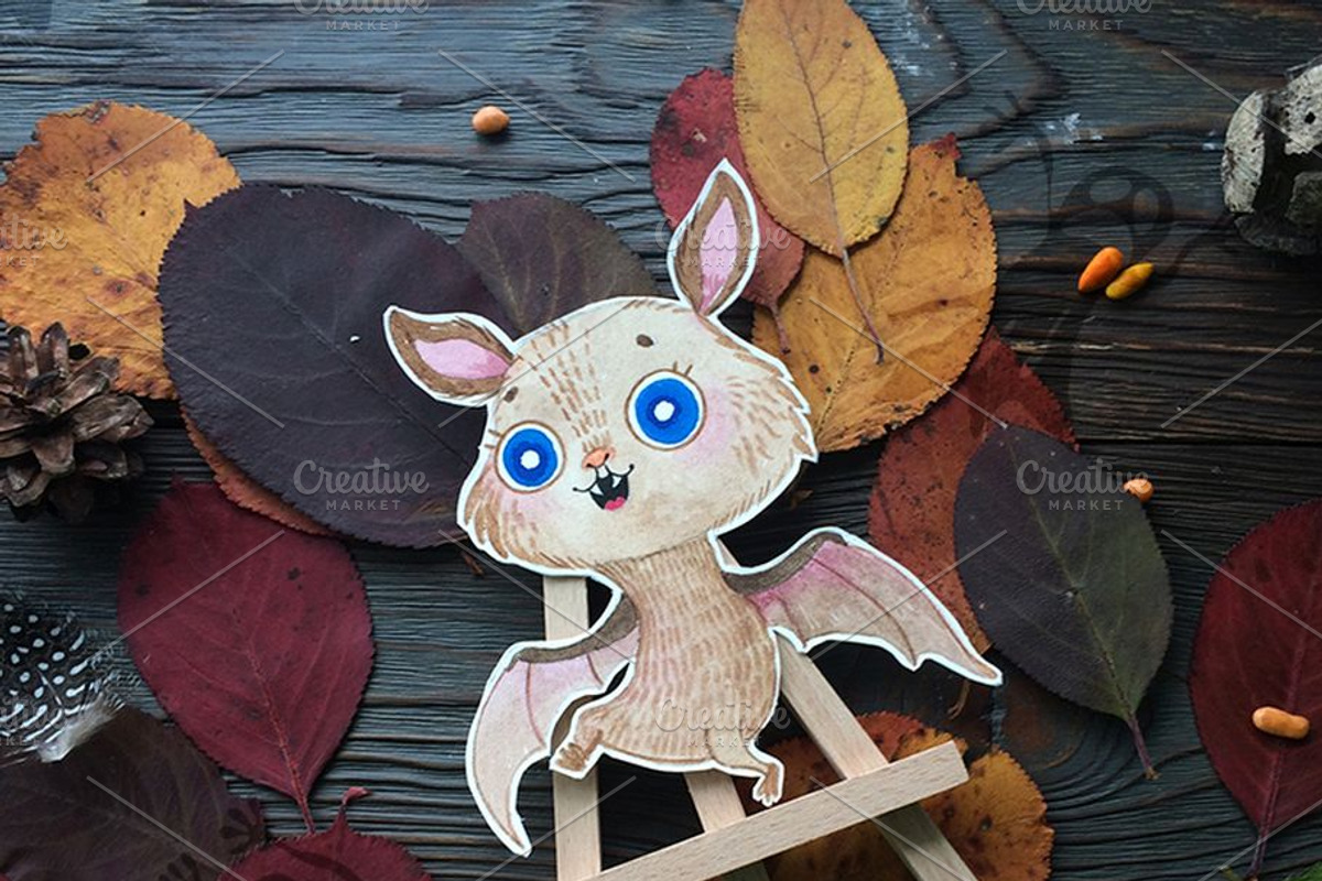 Bat cute characters, an Animal Illustration by JaneLane (Photo 4 of 5)