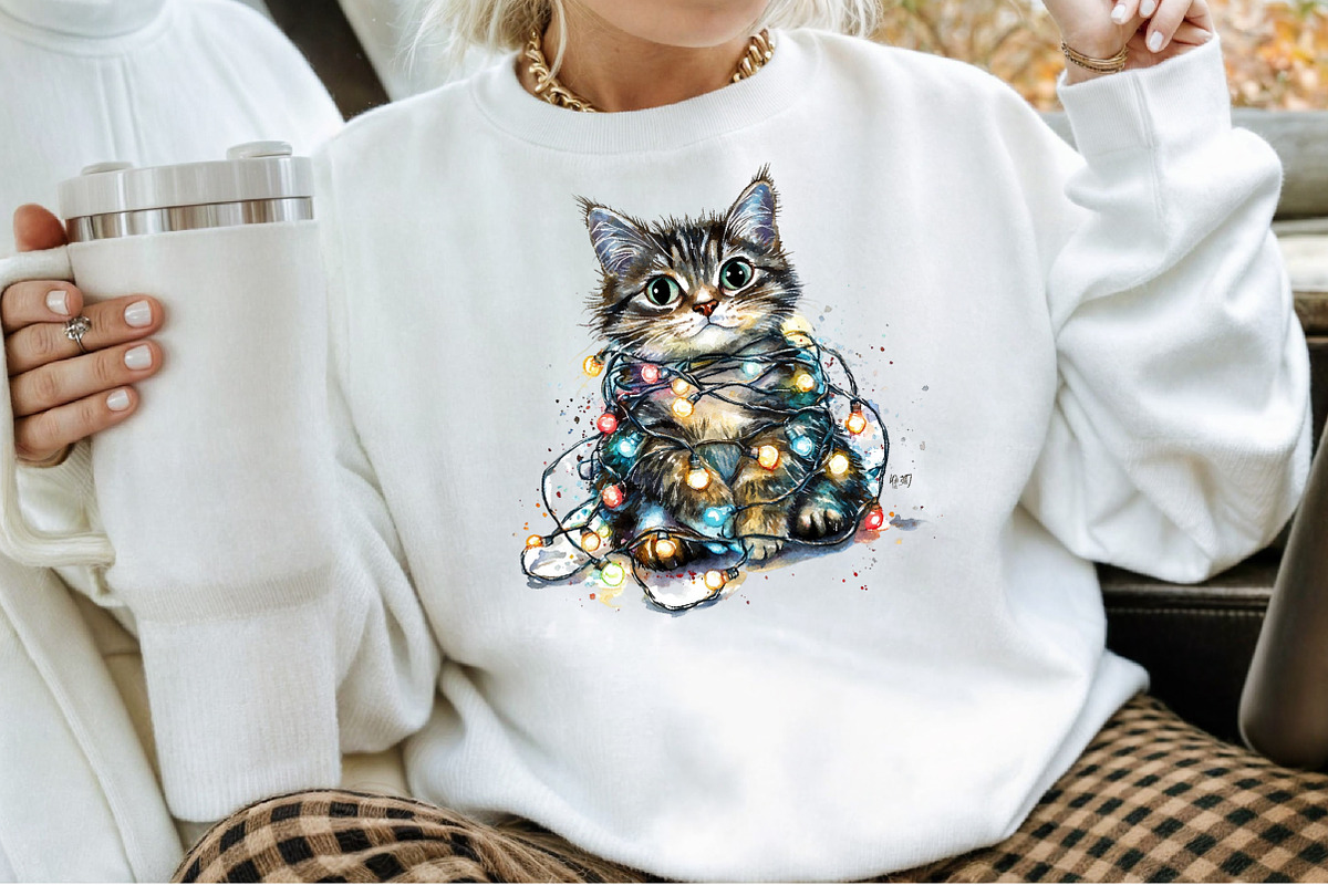 Quirky Crazy Cats Sublimation Clipar, an Illustration by Sublimation Artist (Photo 4 of 6)
