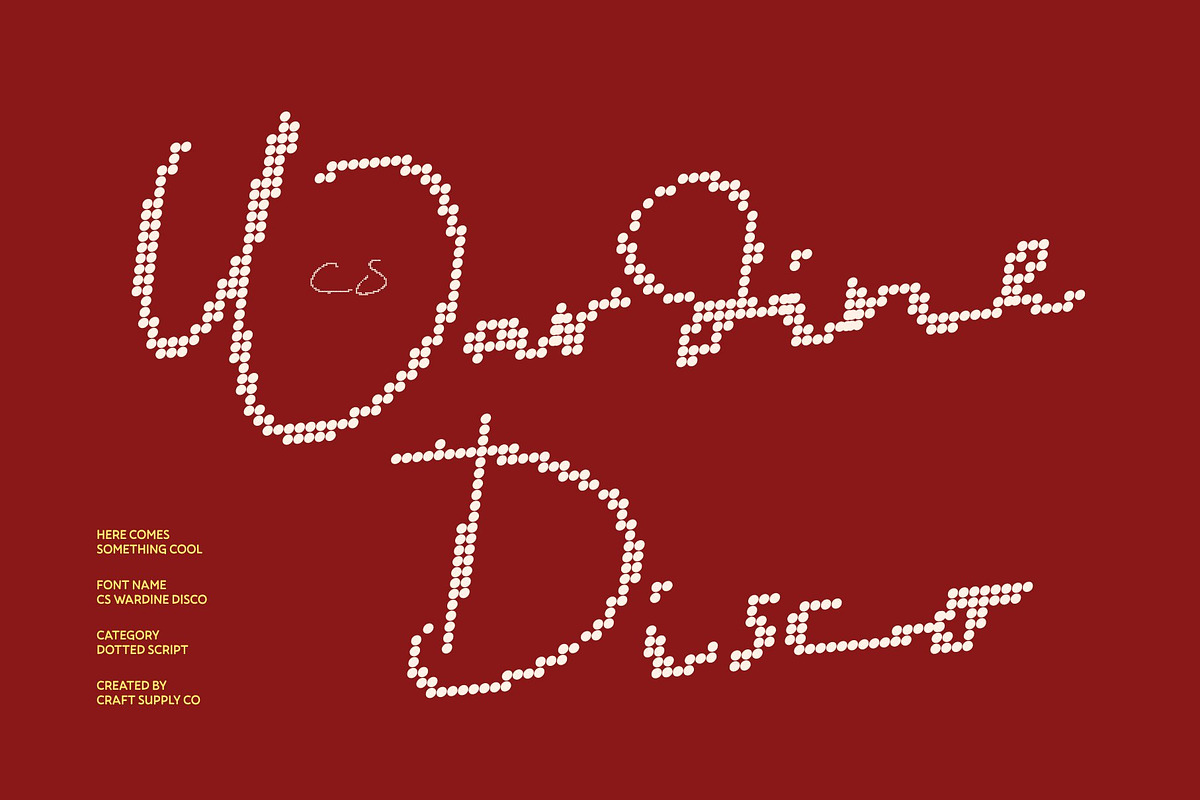 CS Wardine Disco, a Script Font by Craft Supply Co. (Photo 1 of 8)