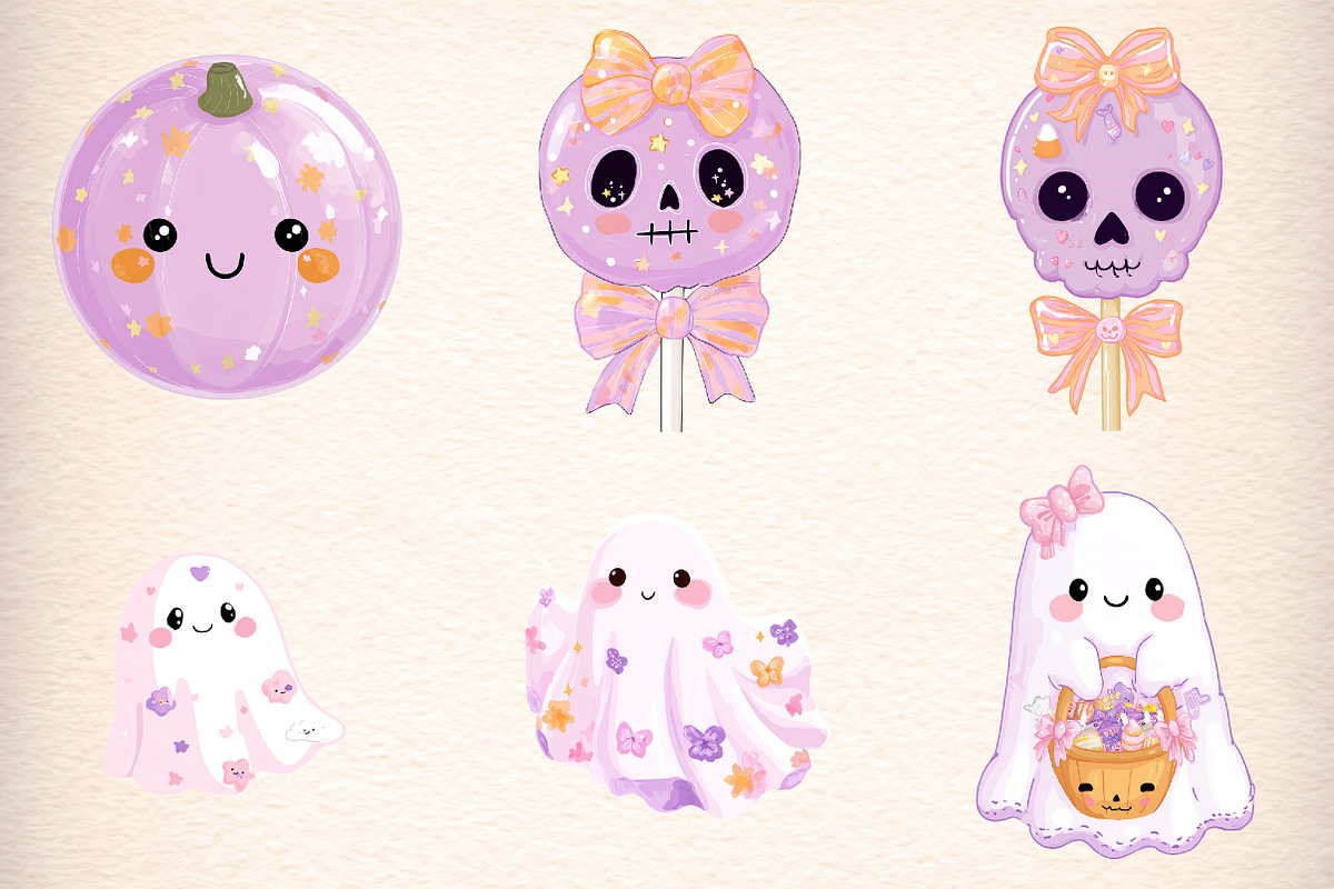 Summerween Ghost Clipart Bundle, an Illustration by Digital Artistic99 (Photo 3 of 11)