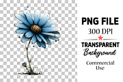 Whimsical Blue Flowers Spring png, an Illustration by Watercolor design (Thumbnail 4 of 7)