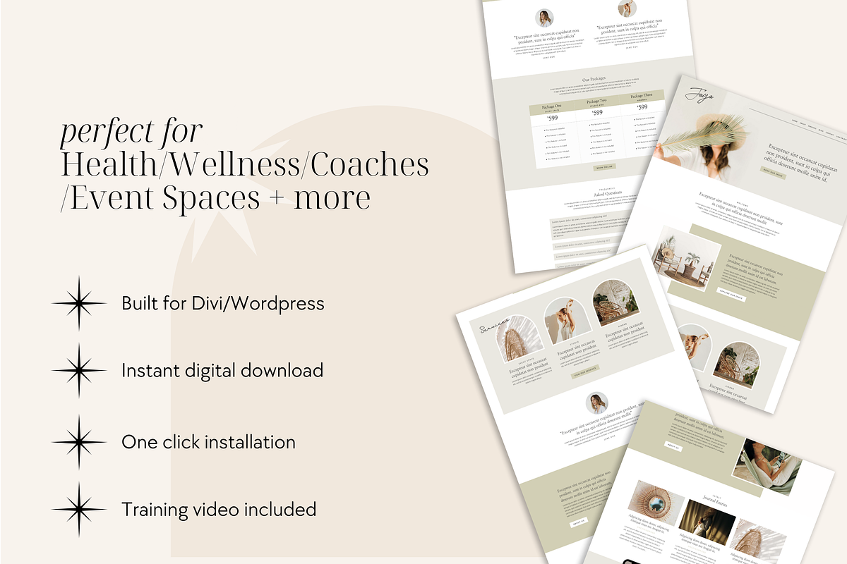 Jaya Website Template for Divi Theme, a WordPress Template by Studio La Luna (Photo 2 of 6)