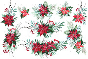 Watercolor Christmas flowers, a Decorative Illustration by YuliaBiser (Thumbnail 6 of 10)