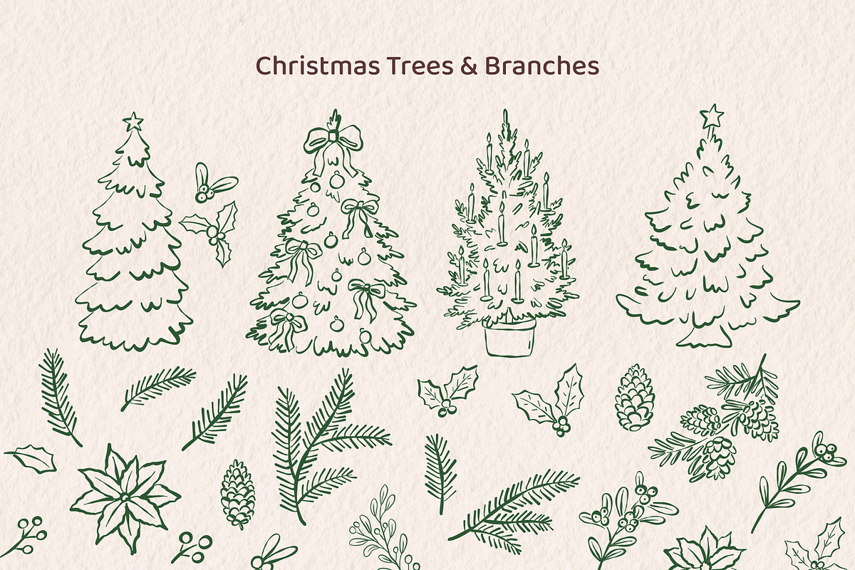 Christmas Wonderland hand drawn set, a Seasonal Illustration by Idressart (Photo 5 of 13)