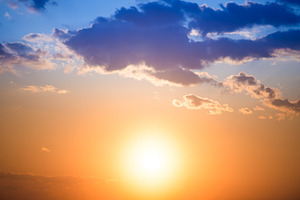 Sunset on sunset orange sky