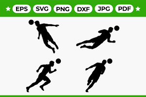 Soccer Player Silhouette Vector Pack, an Object Graphic by Artonix