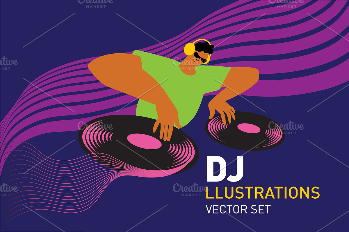 DJ illustrations set, a Person Illustration by lenlis (Photo 2 of 13)
