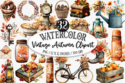Vintage Autumn Clipart, an Illustration by Designking (Thumbnail 1 of 5)