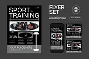 Black Sport Training Flyer Set, a Flyer Template by graphicook (Thumbnail 1 of 3)