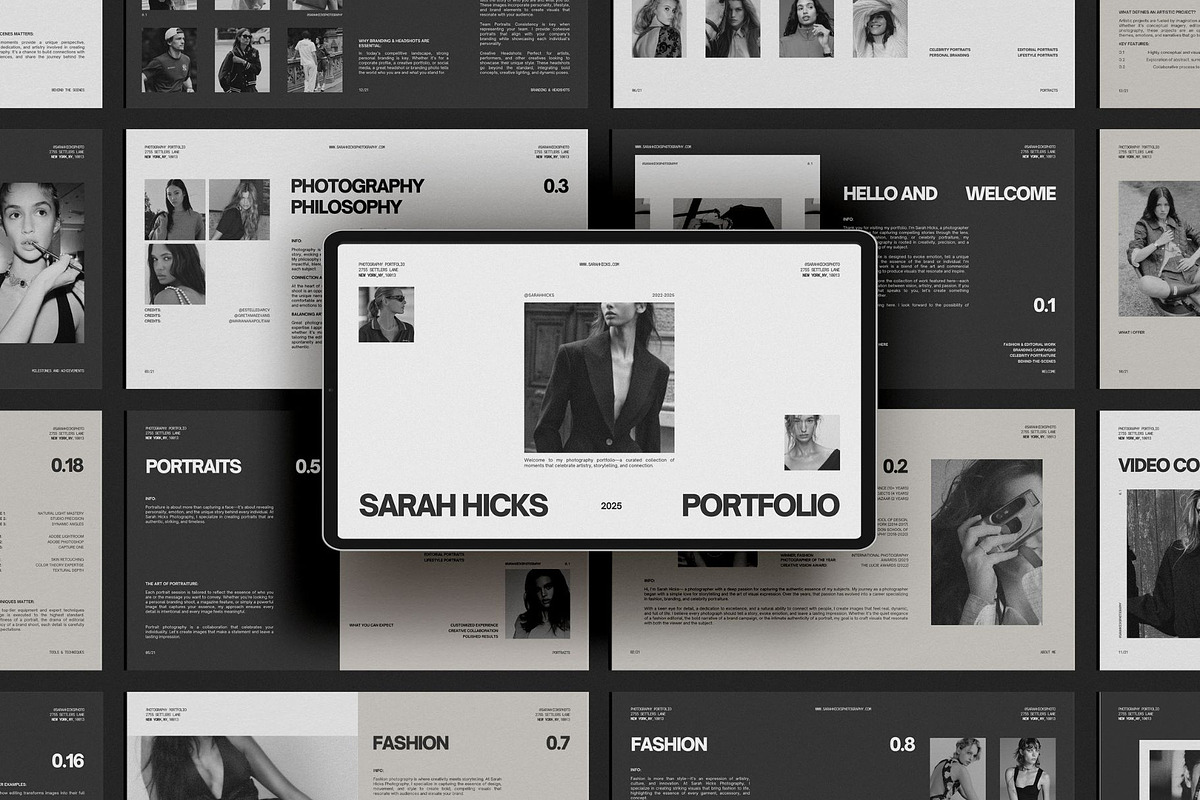 Photography Portfolio Canva Template, a Presentation Template by Amaré Creative (Photo 1 of 7)