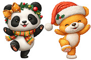 Dancing Animals Christmas Watercolor, an Illustration by Craft Nest (Thumbnail 11 of 11)