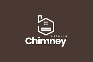 hexagon house chimney logo, a Branding & Logo Template by devastd