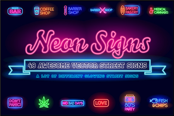 Awesome Street Neon Signs with Fonts preview 6