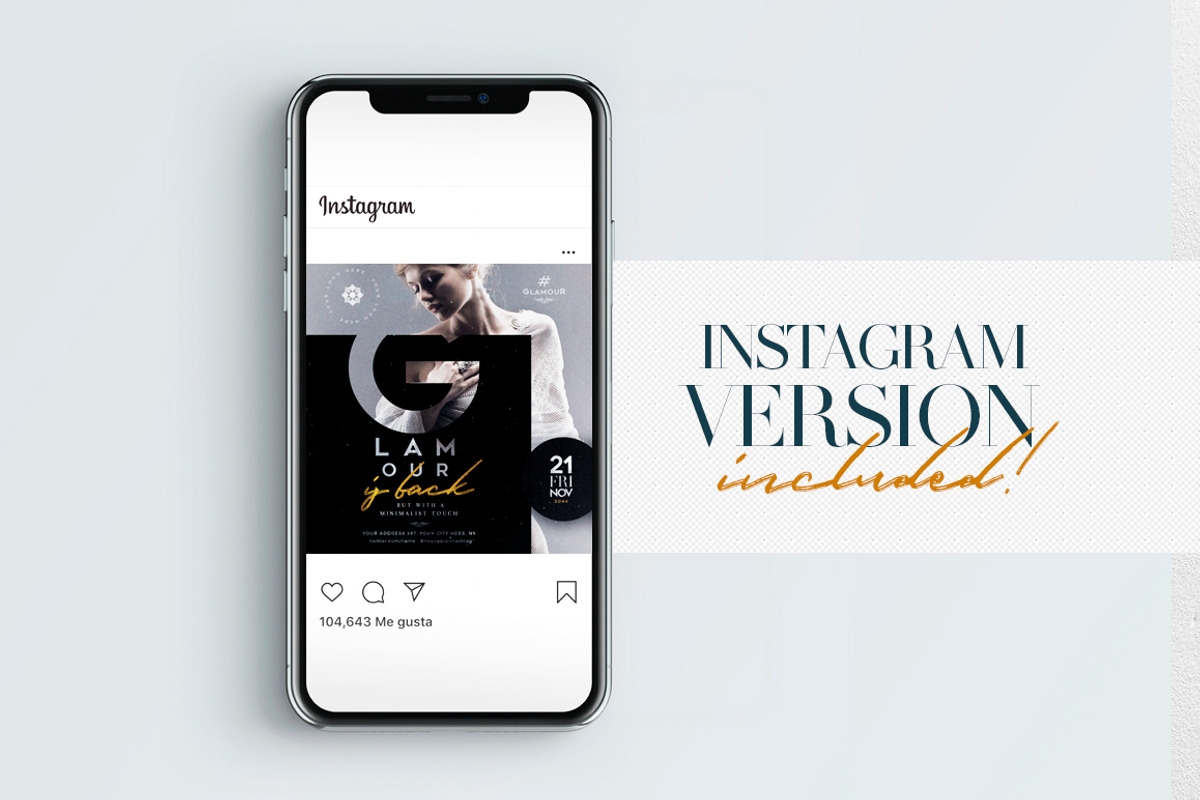 Glamour Is Back Flyer + Instagram, a Flyer Template by Touringxx Creative Studio (Photo 3 of 3)