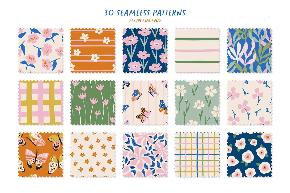 Floral Garden - Patterns & Posters, a Pattern Graphic by simpleblues