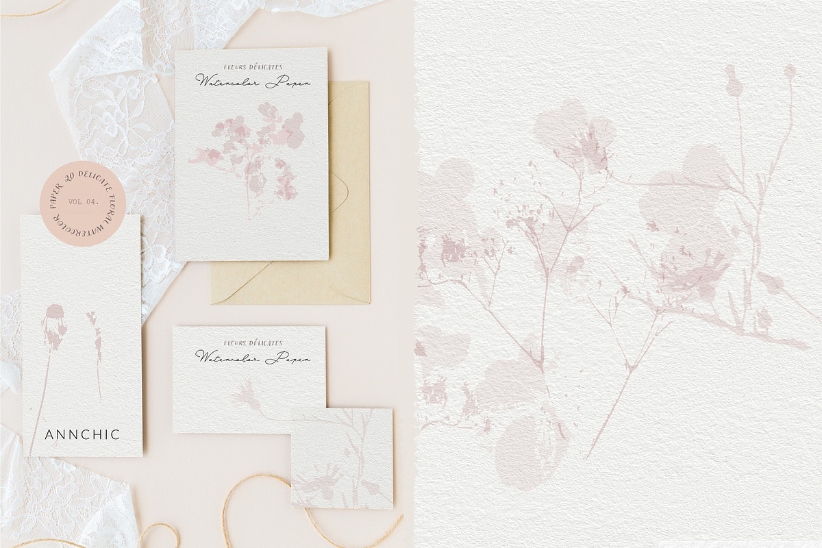 Watercolor floral paper collection, a Texture Graphic by Anna Sokol (Photo 3 of 10)
