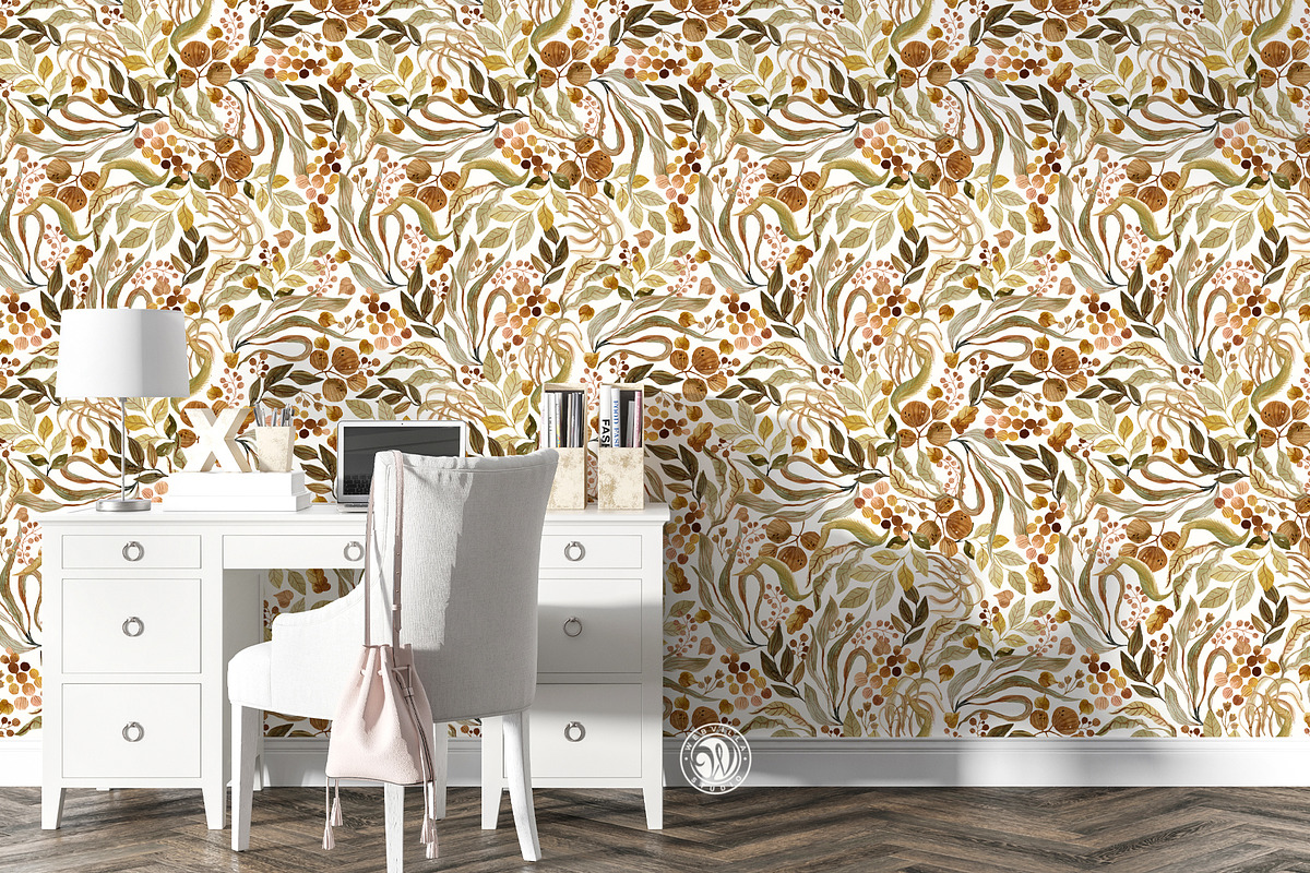 Autumn Watercolor Wallpaper, a Wallpaper Graphic by Webvilla Studio (Photo 3 of 7)