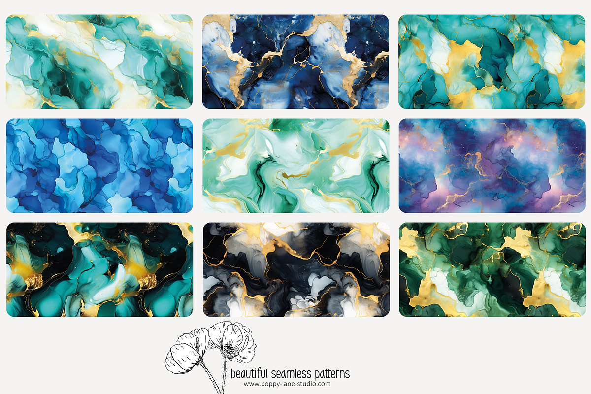80 cool alcohol ink seamless pattern, a Pattern Graphic by Poppy Lane Studio (Photo 7 of 11)