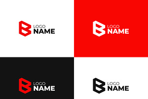 Modern Red Geometric B Letter Logo, a Branding & Logo Template by HueNestify