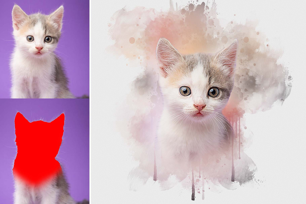 Portrait Watercolor Dropping Action, an Action Add-On by Photoshop Action (Photo 6 of 7)