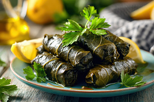 Delicious Grape Leaves Stuffed Food, a Photo by Pixeness Studio