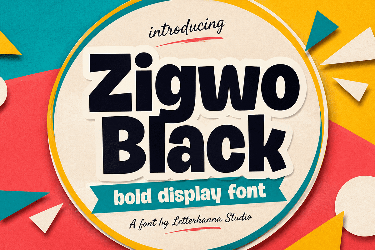 Zigwo Black Chunky Bold Display Font, a Sans Serif Font by Letterhanna Studio (Photo 1 of 9)