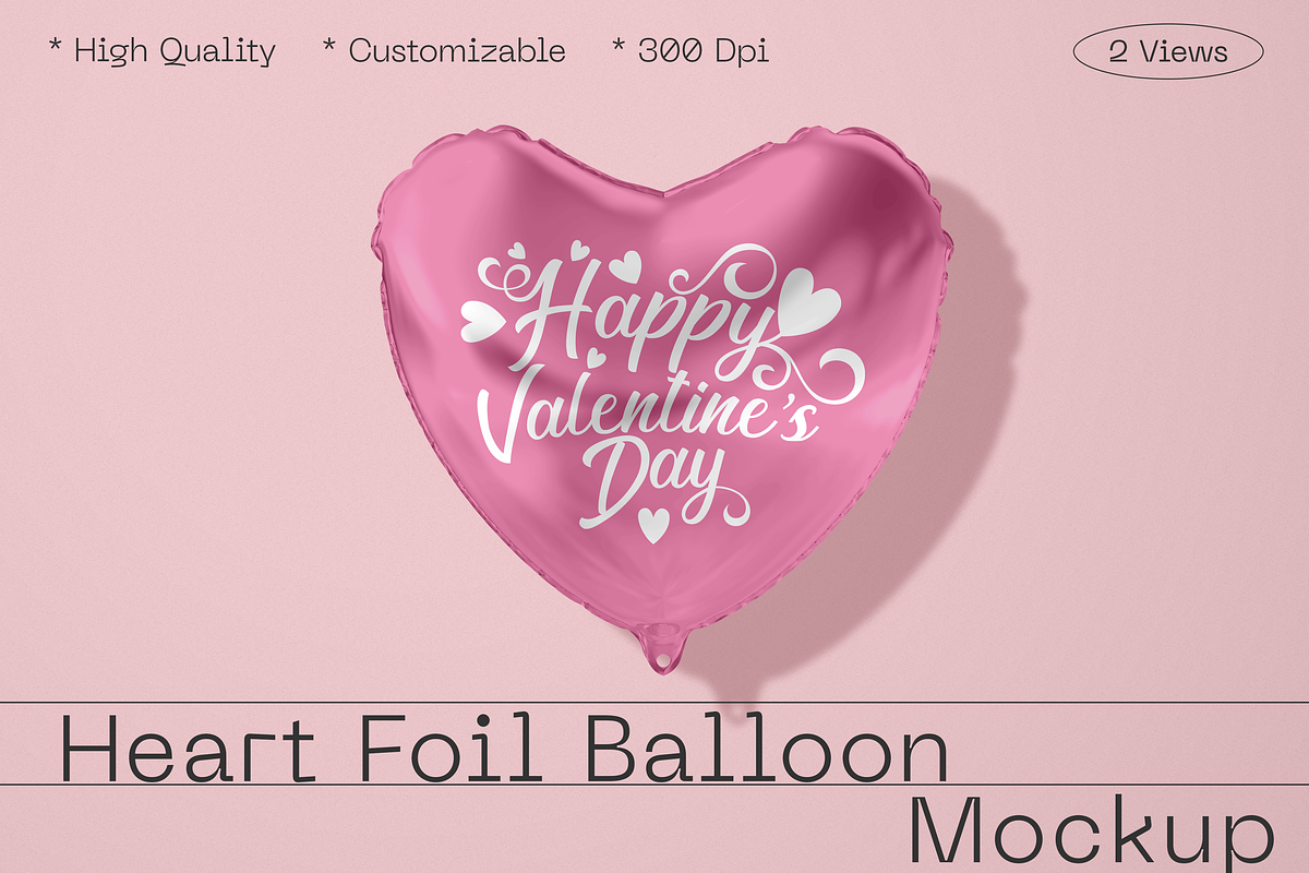 Heart Balloon Mockup, a Product Mockup by Mockupdaddy (Photo 1 of 3)