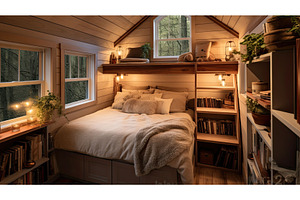 modern tiny home interior ai, an Architecture Photo by pikepicture