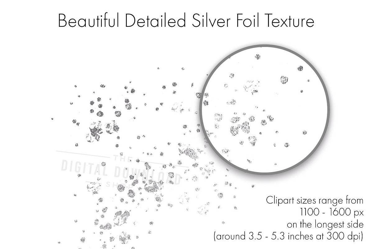 Silver Splatters Clipart, an Object Graphic by The Digital Download Shop (Photo 2 of 9)