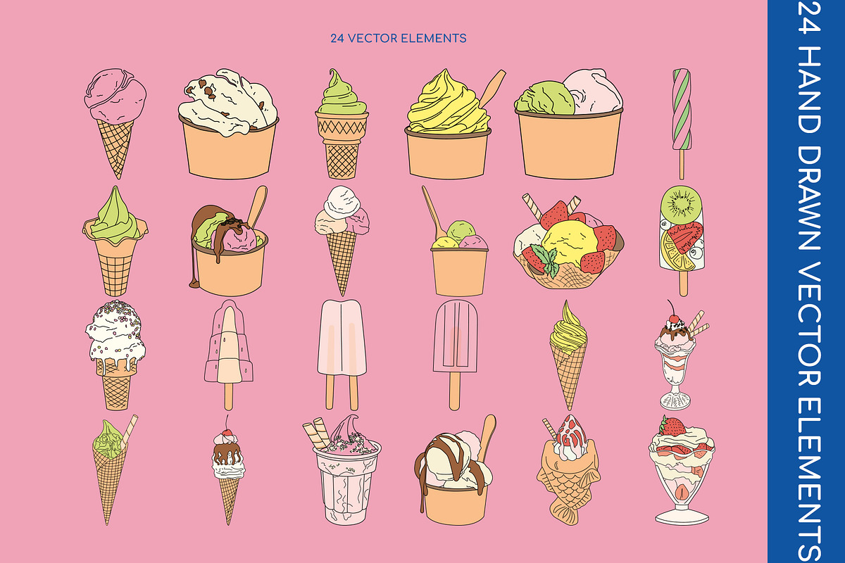 Ice Cream Doodle Illustration Kit, a Food Illustration by Chaka_32 (Photo 3 of 6)