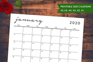 2020 Monthly Calendar -IDO4