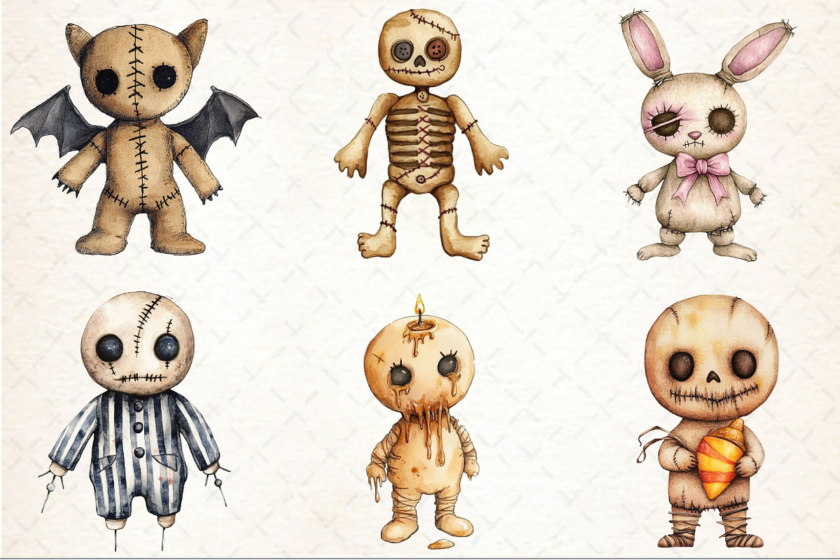 Halloween gothic Voodoo Doll Clipart, an Illustration by Rose Art (Photo 3 of 7)