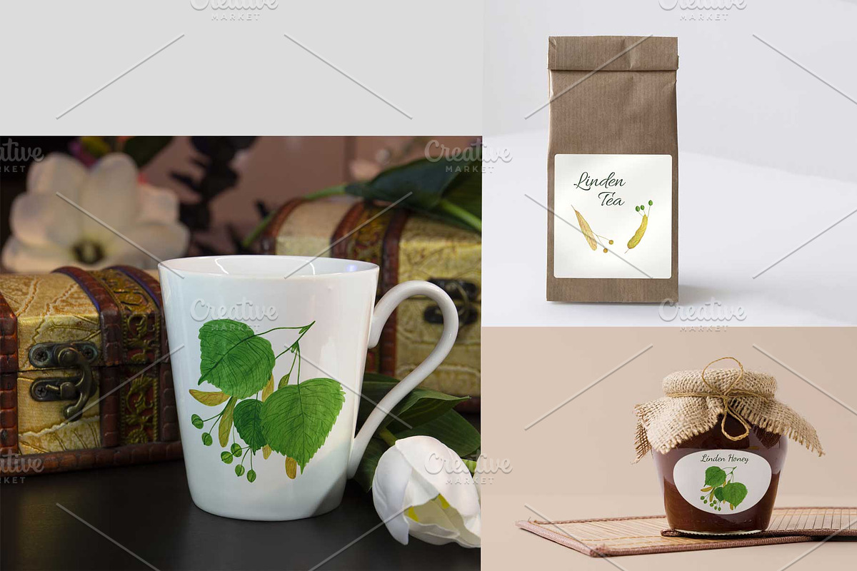 Linden tree leaves and seeds, a Pattern Graphic by Contes_de_fée (Photo 8 of 9)