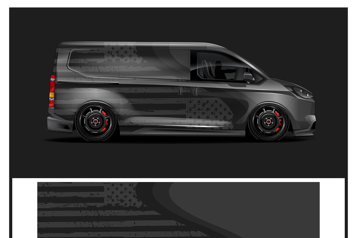 Rustic American Flag Car Wrap, an Object Illustration by CarWrap design (Photo 2 of 3)