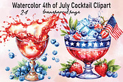 Watercolor 4th of July Cocktail Clip, an Illustration by SVGArt (Thumbnail 1 of 9)