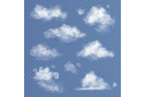 Realistic Cloud. White Clouds Fluffy