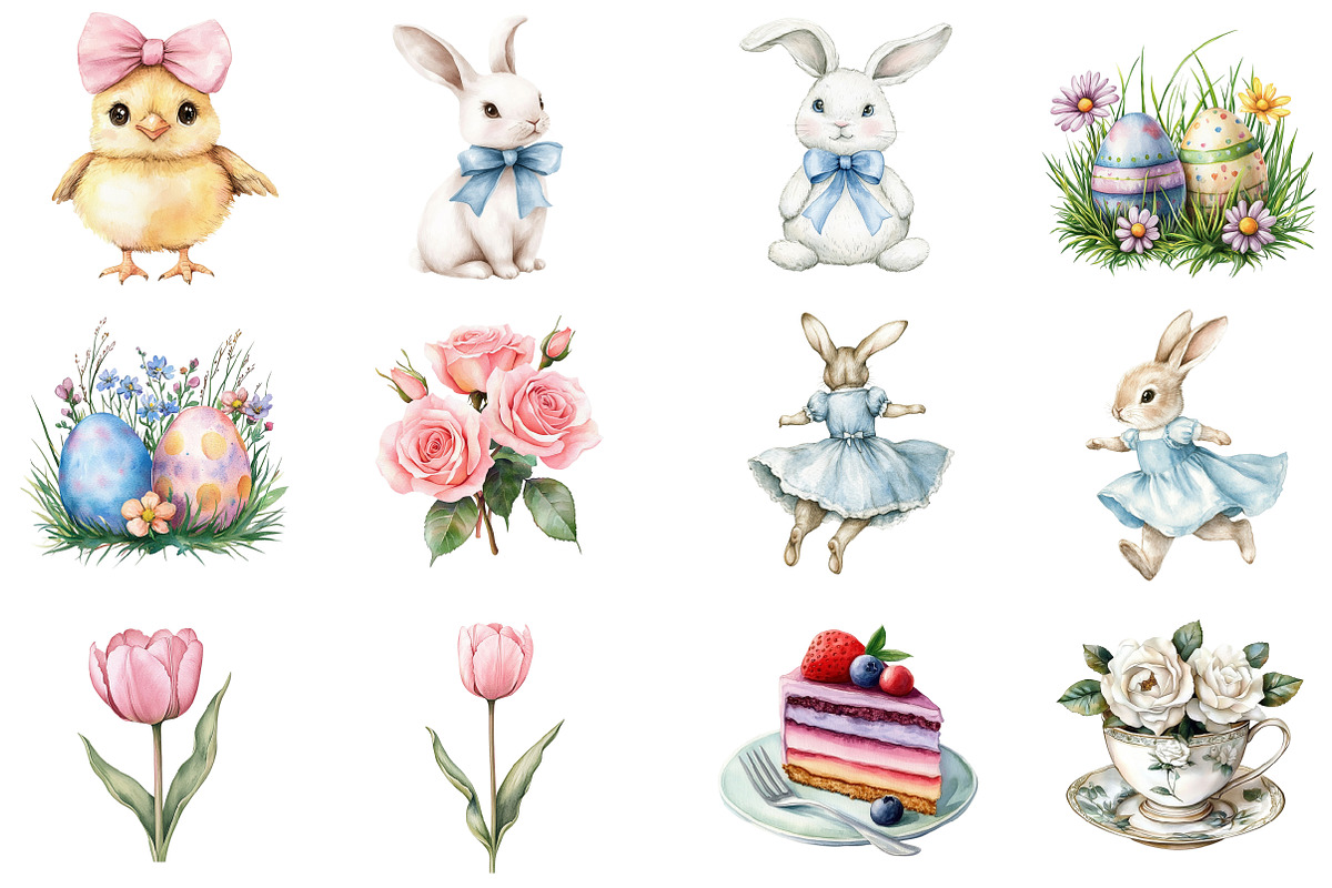 Spring Easter Bunnies, an Illustration by CitraGraphics (Photo 3 of 5)
