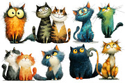 Quirky Cats Clipart, an Illustration by Designworld (Thumbnail 3 of 6)