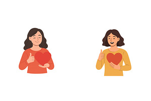Two women expressing love and, an Illustration by ZinetroN