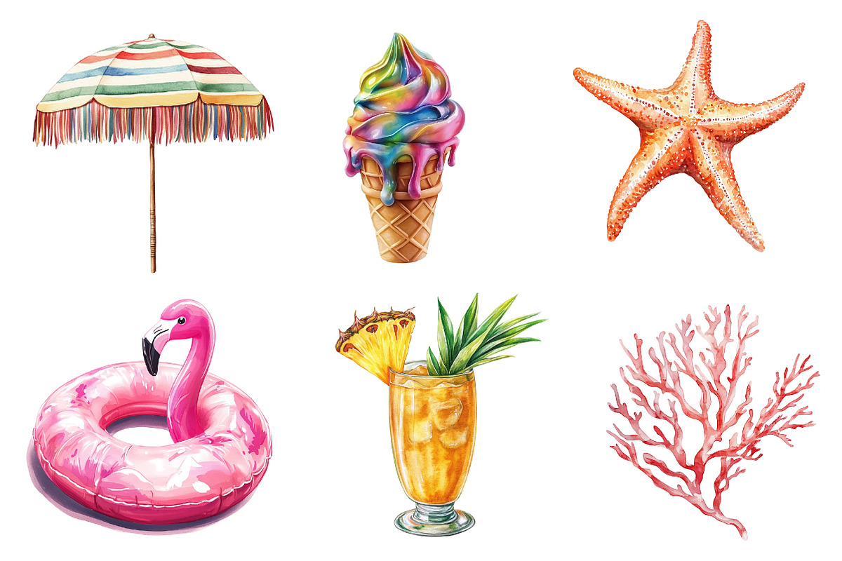 Beach Holiday Sublimation Clipart, an Illustration by CreationArt (Photo 2 of 5)