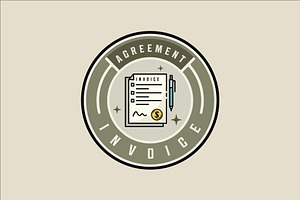 invoice emblem logo vector color, a Branding & Logo Template by zyxroun shop