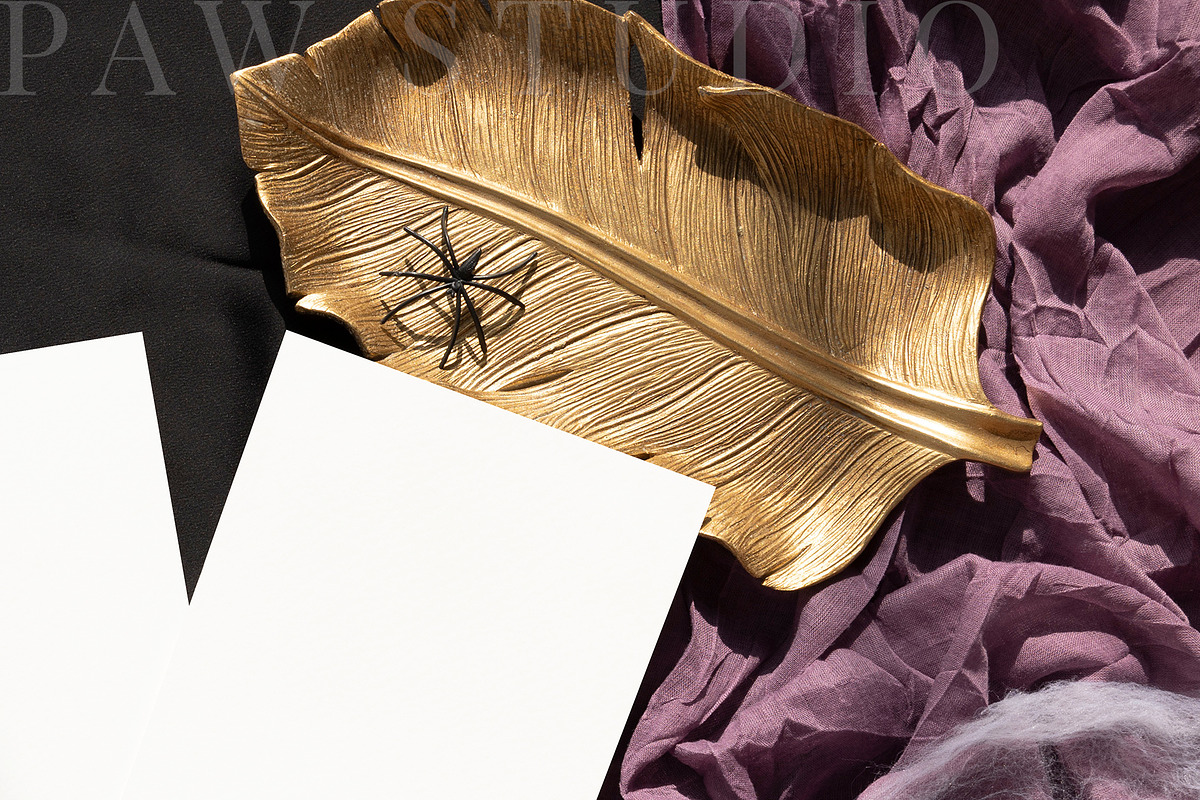 Halloween Card Mockup 5x7 2c5 fall, an Advertising Mockup by PawMockups (Photo 4 of 10)